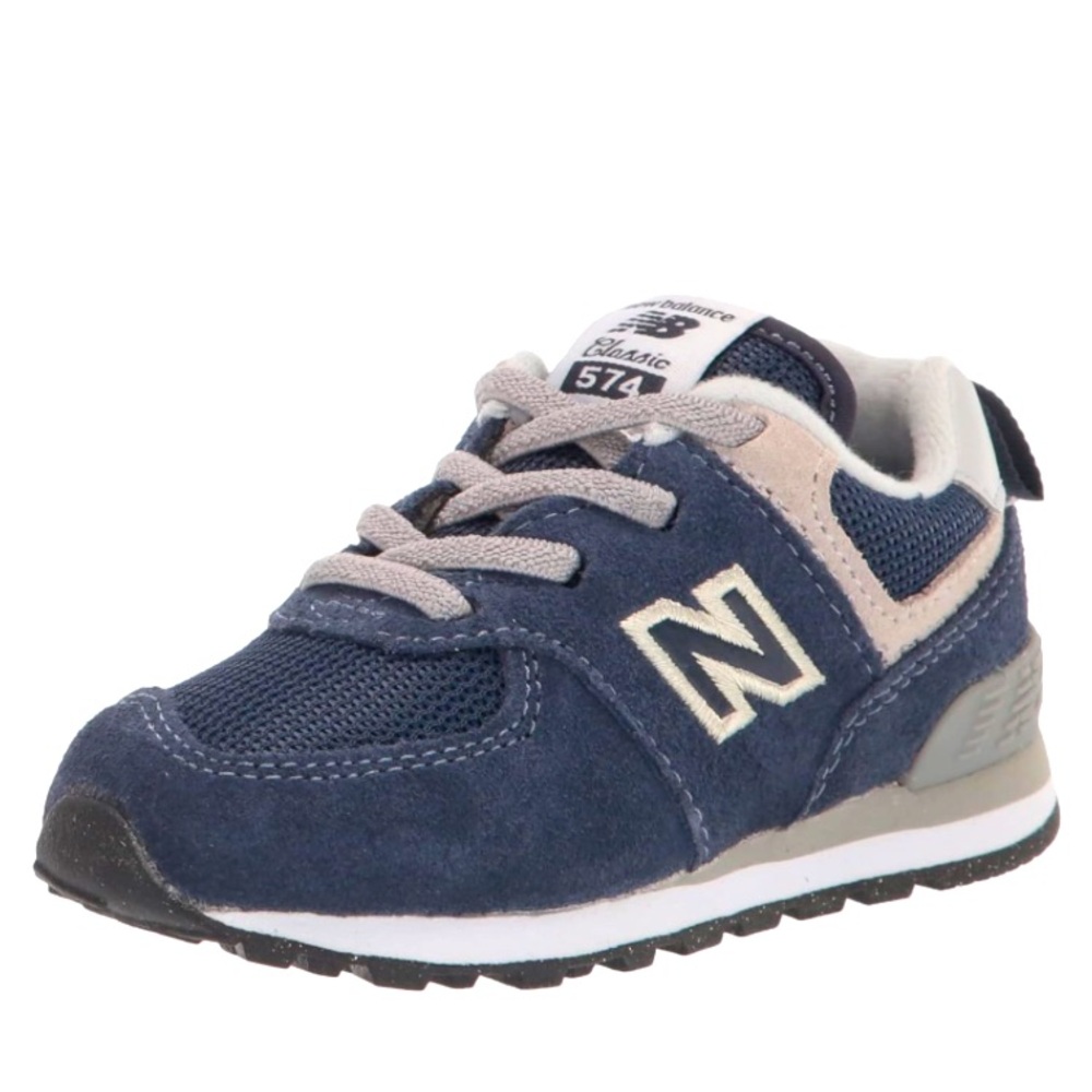 New Balance Classic 574 Boys Navy and White Sneakers Toddlers Size 8